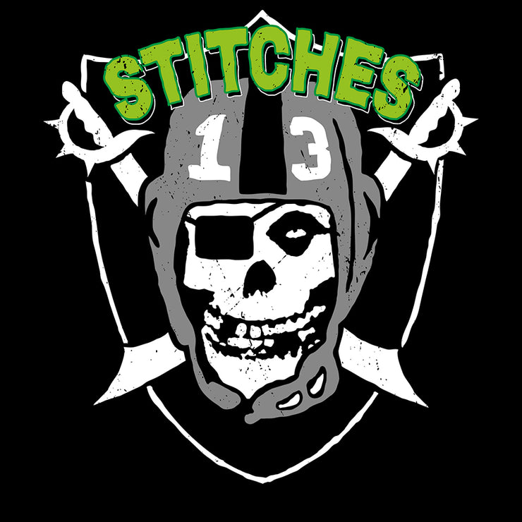 13stitches, Totenkopf Motiv Skull design on a black t-shirt, streetwear, tattoo clothing