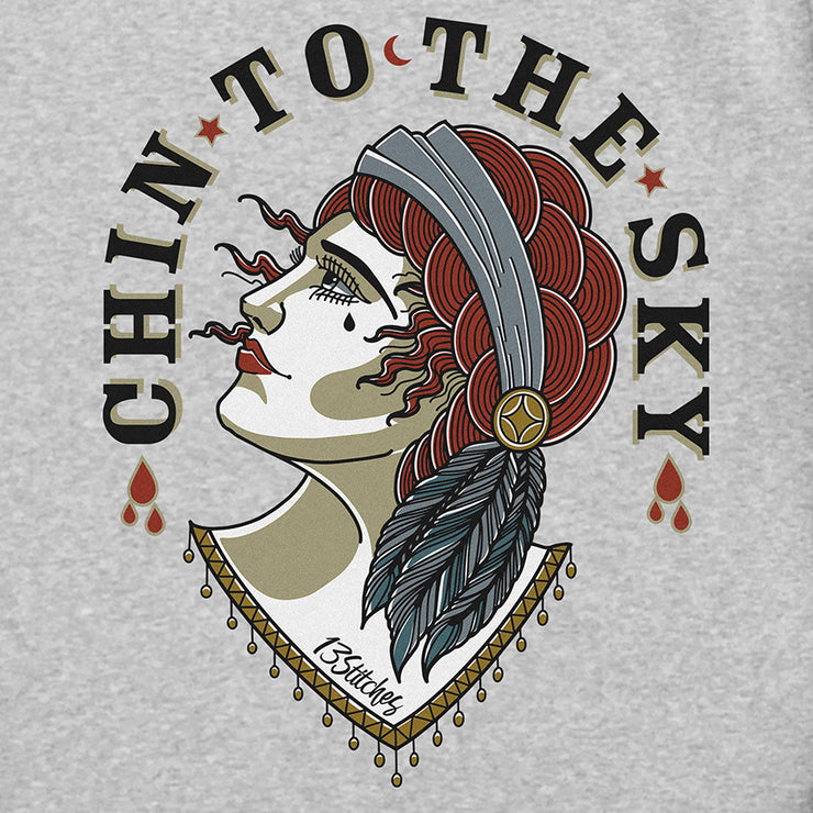 13stitches clothing, chinn to the sky, traditional tattoo design of a woman, tattoo motiv einer frau