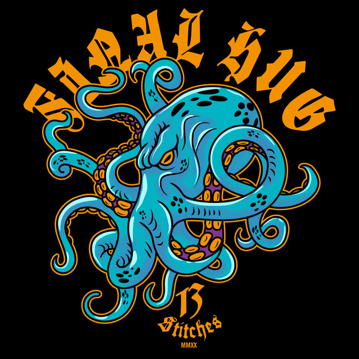 traditional tattoo design of a octopus kraken, tattoo motiv einer old school oktopus krake