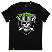 13Stitches Clothing, skull, Totenkopf, Raiders, Misfits, NFL, football, superbowl, schwarzes T-Shirt, black tshirt, schwarz, Tee, shirt, tattoo design, tattoo clothing, tattoo apparel, tattoo motiv, tätowierung, streetwear, unisex, boys, girls, Damen, Herren, Frauen, Maenner, Fairwear, Bio Baumwolle, vegan, tattoo fashion germany, fashion brand, independent label, Klamotten Marke, alternative fashion