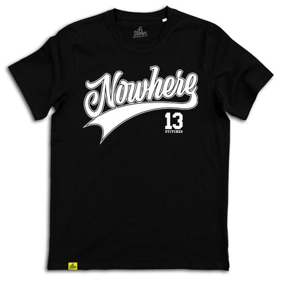 13Stitches Clothing, nowhere, college,  baseball, football, nfl, superbowl, schwarzes T-Shirt, black tshirt, schwarz, Tee, shirt, tattoo design, tattoo clothing, tattoo apparel, tattoo motiv, tätowierung, streetwear, unisex, boys, girls, Damen, Herren, Frauen, Maenner, Fairwear, Bio Baumwolle, vegan, tattoo fashion germany, fashion brand, independent label, Klamotten Marke, alternative fashion