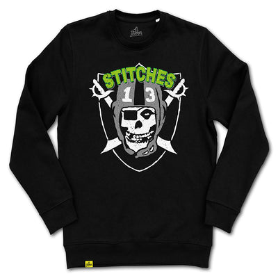 13Stitches Clothing, NFL, Football, Sweater, Raiders, Misfits, schwarz, Pullover, Sweater, Sweatshirt, tattoo design, tattoo clothing, tattoo apparel, tattoo motiv, tätowierung, streetwear, unisex, boys, girls, Damen, Herren, Frauen, Maenner, Fairwear, Bio Baumwolle, vegan, tattoo fashion germany, fashion brand, independent label, Klamotten Marke, alternative fashion