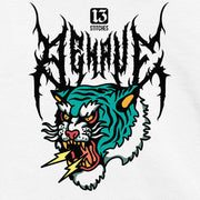 13Stitches Clothing, behave, tiger, death metal, black metal, weißes T-Shirt, white tshirt, weiß, Tee, shirt, tattoo design, tattoo clothing, tattoo apparel, tattoo motiv, tätowierung, streetwear