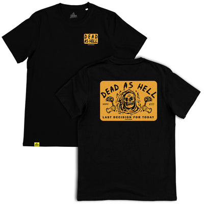 13Stitches Clothing dead as hell skull totenkopf schädel fire feuer t-shirt black schwarz  tshirt shirt tattoo design clothing apparel fashion taetowierung streetwear unisex boys girls damen herren frauen maenner maedchen jungs  fairwear bio vegan organic germany, fashion brand independent label Klamotten Marke alternative fashion tattoo inspired