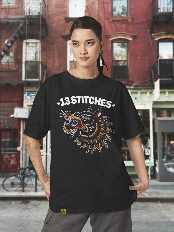 13stitches-isegrim-tattooed-girl-wearing-black-oversize-shirt-with-wolf-design