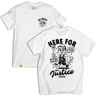 13Stitches-Clothing-no-mercy-vintage-retro-mascot-weißes-white-tshirt-unisex-boys-girls-damen-herren-frauen-maenner-tattoo-design-clothing-apparel-streetwear-fairwear-tattoomotiv-taetowierung-inked-vegan-independent-label-Kleidung-Marke-alternative-skatboard-punk-rocknroll