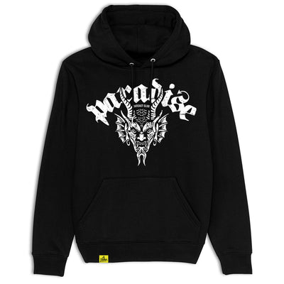 13Stitches Clothing, paradise, outcast, club, College Hoodie,Devil, schwarzer Kapuzenpullover, black hoodie, schwarz, Pullover, Sweater, Sweatshirt, Kapuzenpulli , Kapu, tattoo design, tattoo clothing, tattoo apparel, tattoo motiv, tätowierung, streetwear, unisex, boys, girls, Damen, Herren, Frauen, Maenner, Fairwear, Bio Baumwolle, vegan, tattoo fashion germany, fashion brand, independent label, Klamotten Marke, alternative fashion