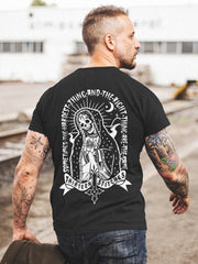 13Stitches Clothing, the hardest thing, skull, skeleton, totenkopf, skelett, tattoed man wering black tshirt with skull design, tätowierter mann traegt schwarzes t-shirt mit totenkopf motiv