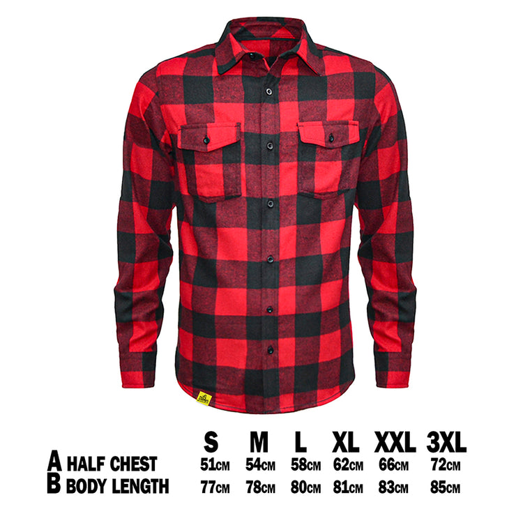 13Stitches-red-unisex-flannel-shirt-sizechart