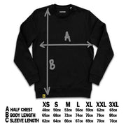 13Stitches Clothing, pullover, sweatshirt, sweater, size chart, groessentabelle, tattoo fashion, streetwear
