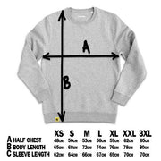 13stitches, size chart, tattoo clothing, apparell, fashion, streetwear, taetowierung, grey sweatshirt