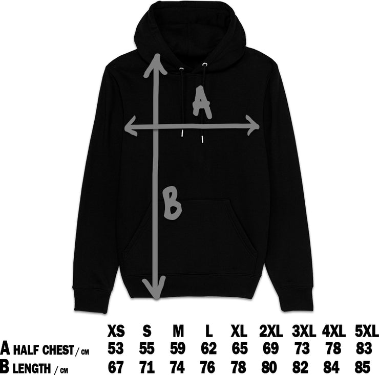 13stitches, size chart, tattoo clothing, apparell, fashion, streetwear, taetowierung, black hoodie
