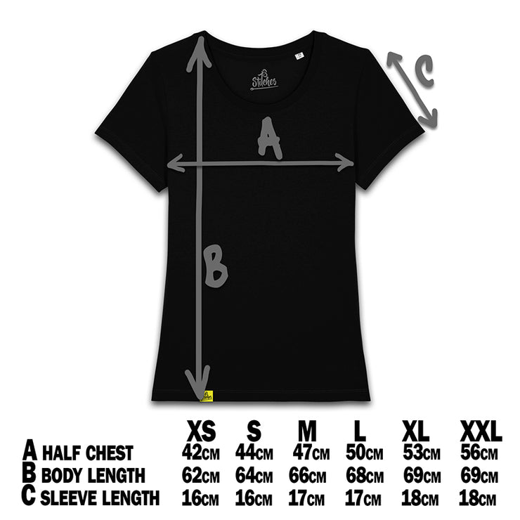13Stitches Clothing, size chart, groessentabelle, black, girly, girlie  t-shirt, Schwarz, shirt, tshirt
