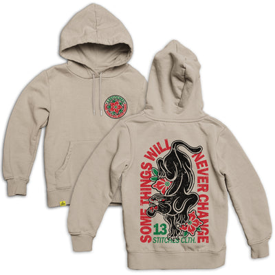 13Stitches Clothing  panther lotus blume flower hoodie beige desert dust kapuzenpullover kapu kapuzenpulli Pullover Sweater Sweatshirt tattoo design clothing apparel fashion taetowierung streetwear mockup